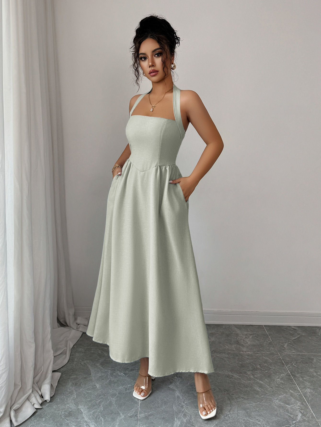 Maxi Dress Halter - Abito da Donna in 5 Colori,