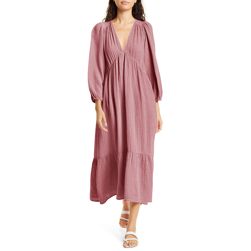 Linen Dress Wrap - Mussola 100% cotone abiti a maniche