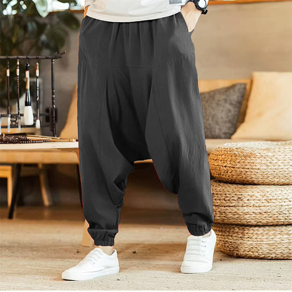 Linen Pant Wide - Pantaloni da uomo in cotone e