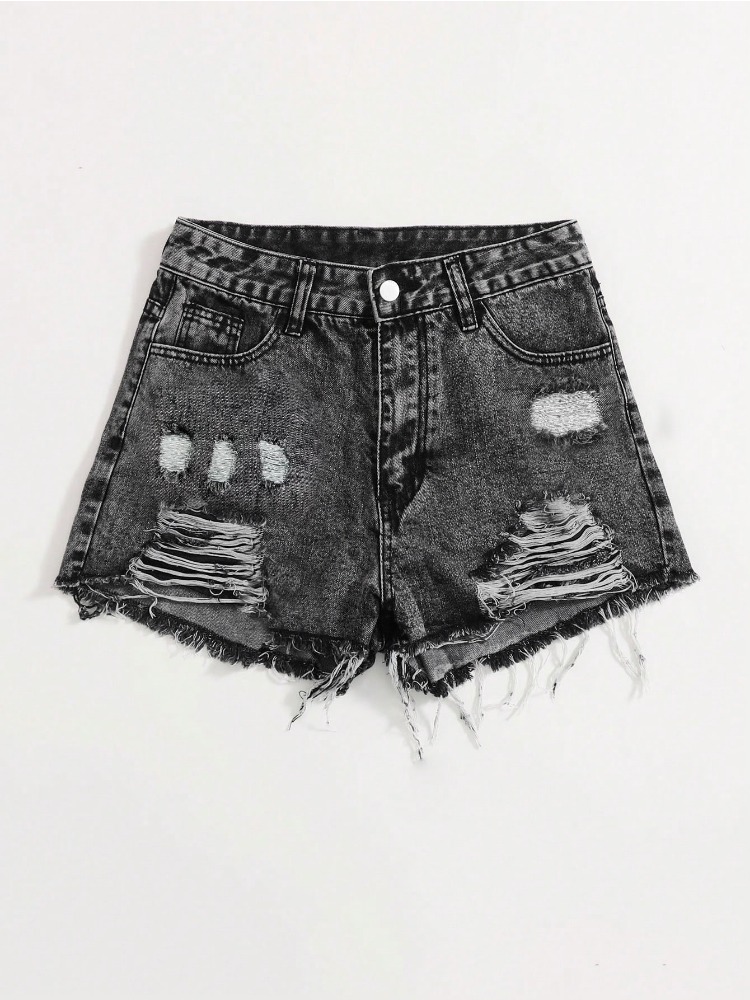 Shorts Denim Frayed - Nuovi Shorts in Denim Lavato Vintage