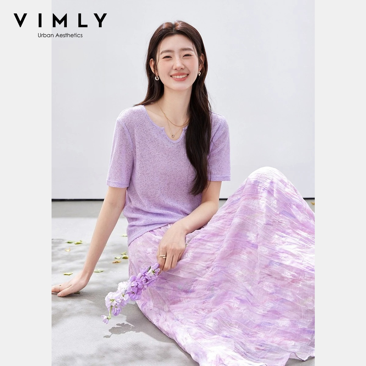 Midi Skirt Floral - VIMLY Set gonna con stampa floreale