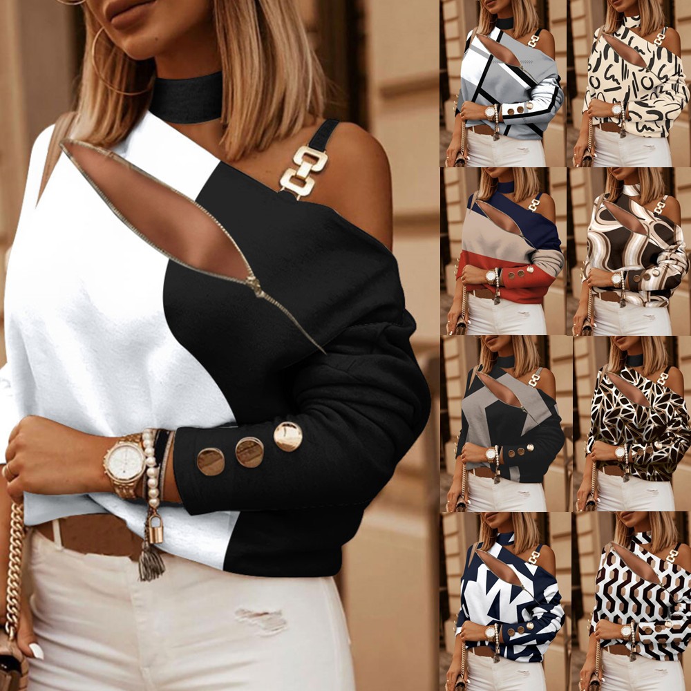 Blouse Off Shoulder - Camicetta da donna con spalle scoperte,