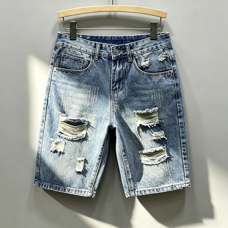 Shorts Denim Frayed - Pantaloncini Bermuda da Uomo in Denim