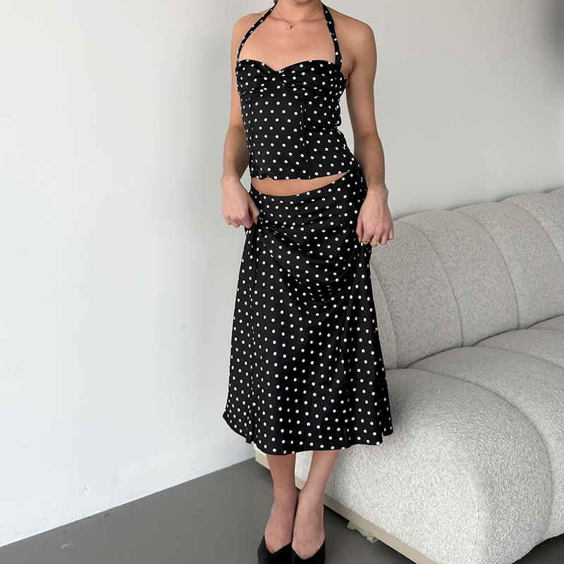 Crop Top Crochet - Completo due pezzi con gonna a