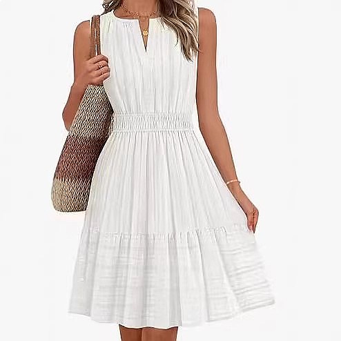 Linen Dress Wrap - Abito Estivo da Donna Senza Maniche