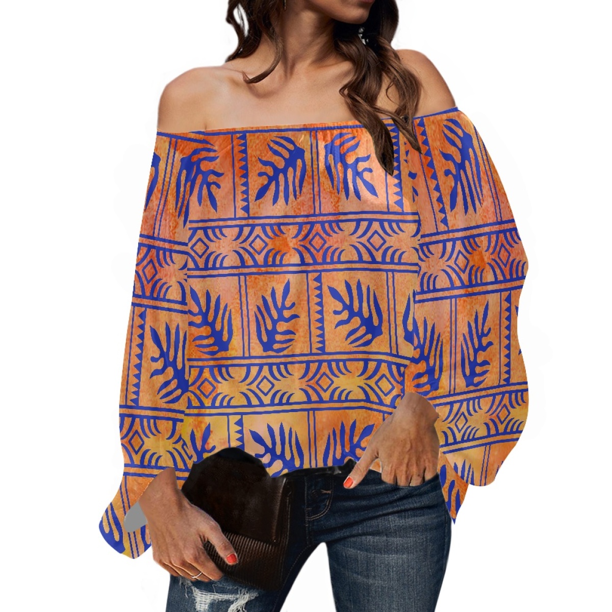 Blouse Off Shoulder - Abbigliamento Tribale Polinesiano, Camicetta Elegante in
