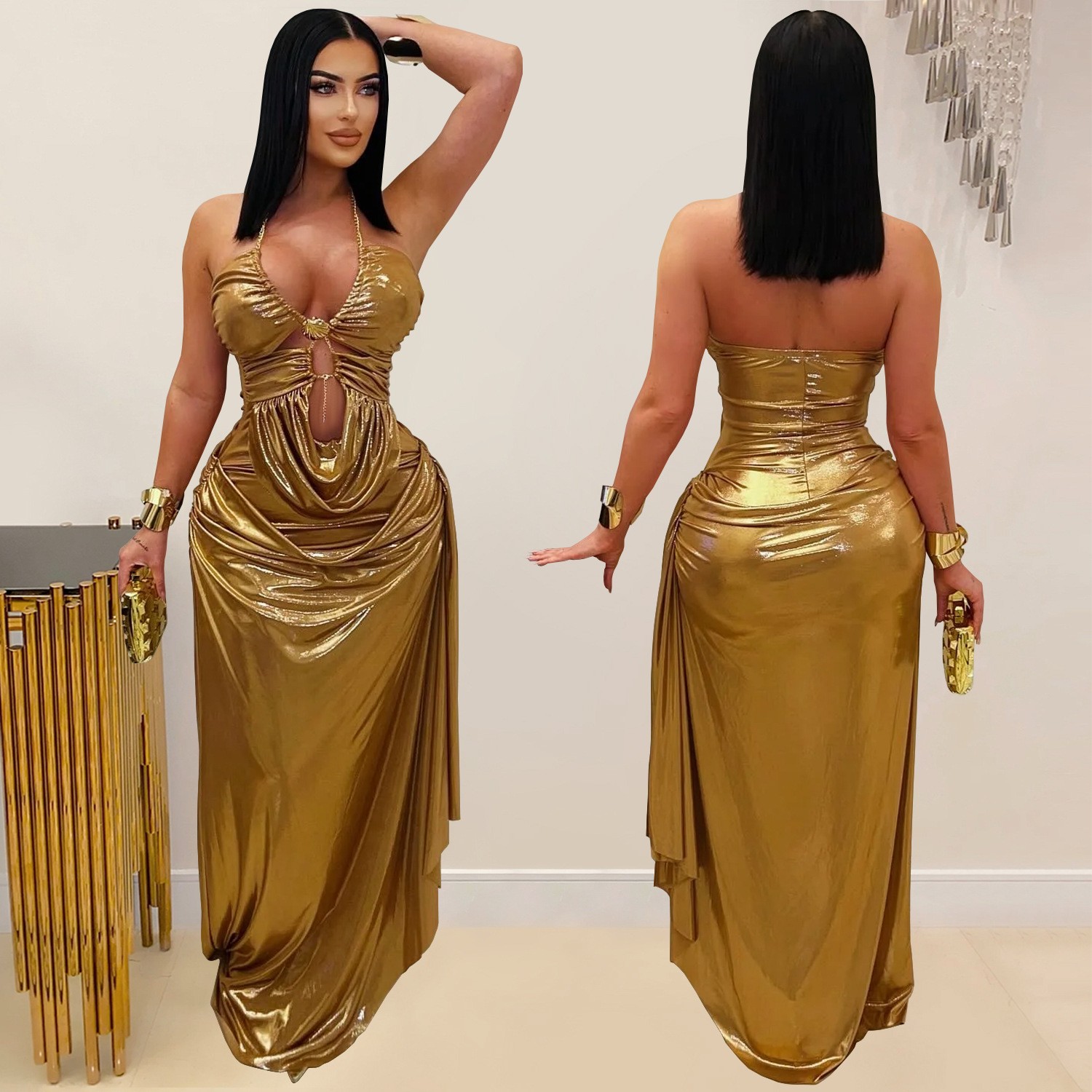 Maxi Dress Halter - Abito da sera elegante da invitata