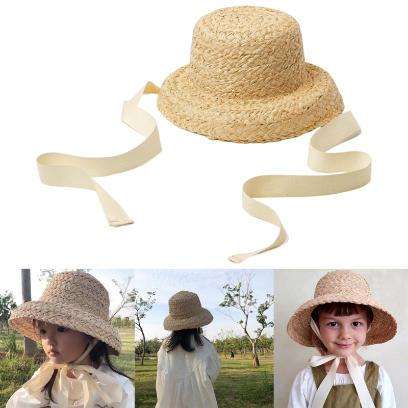 Hat Floppy Wide - Berretto di paglia per bambini intrecciato