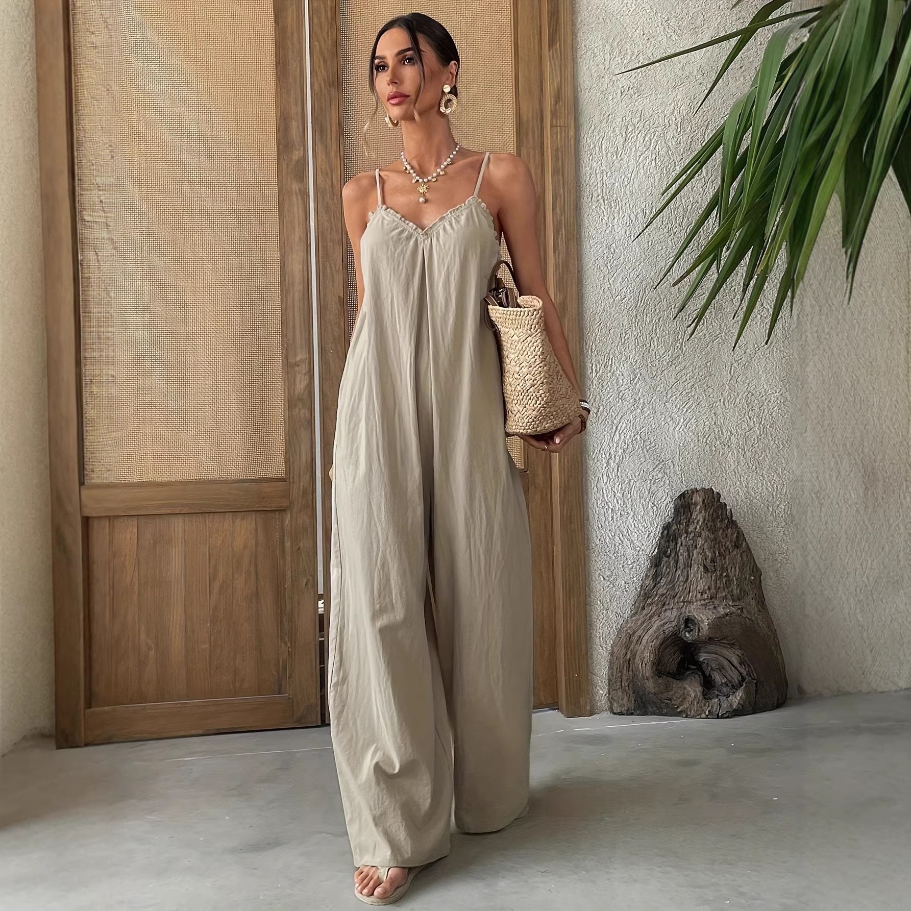 Jumpsuit Linen Relaxed - Tuta Estiva da Donna Senza Maniche