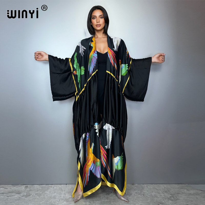 Cover Up Kaftan - WINYI stampa boho kimono maxi abbigliamento