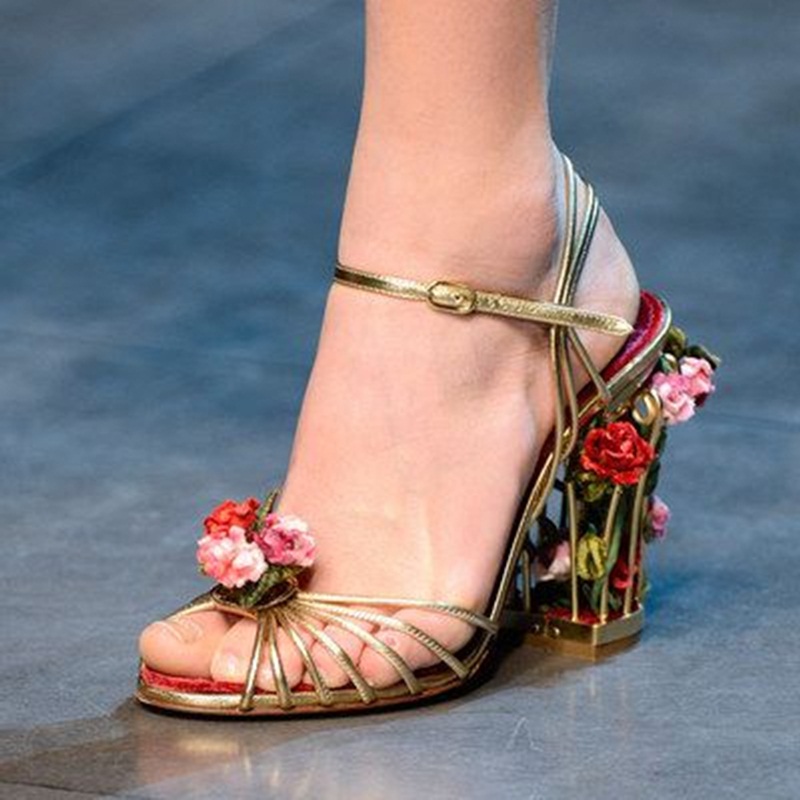 Sandal Strappy Heeled - Sandali da donna con gabbia per