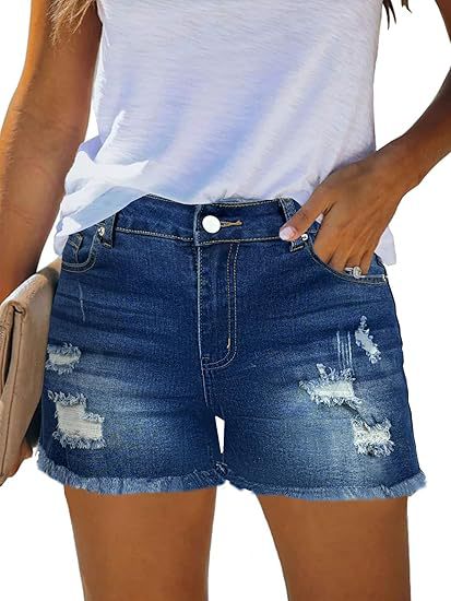 Shorts Denim Frayed - Shorts in denim vintage casual a