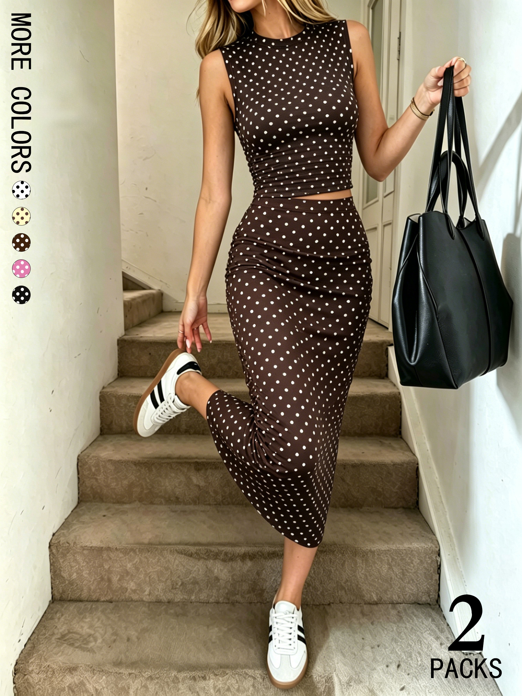 Crop Top Crochet - Completo da donna a pois 2