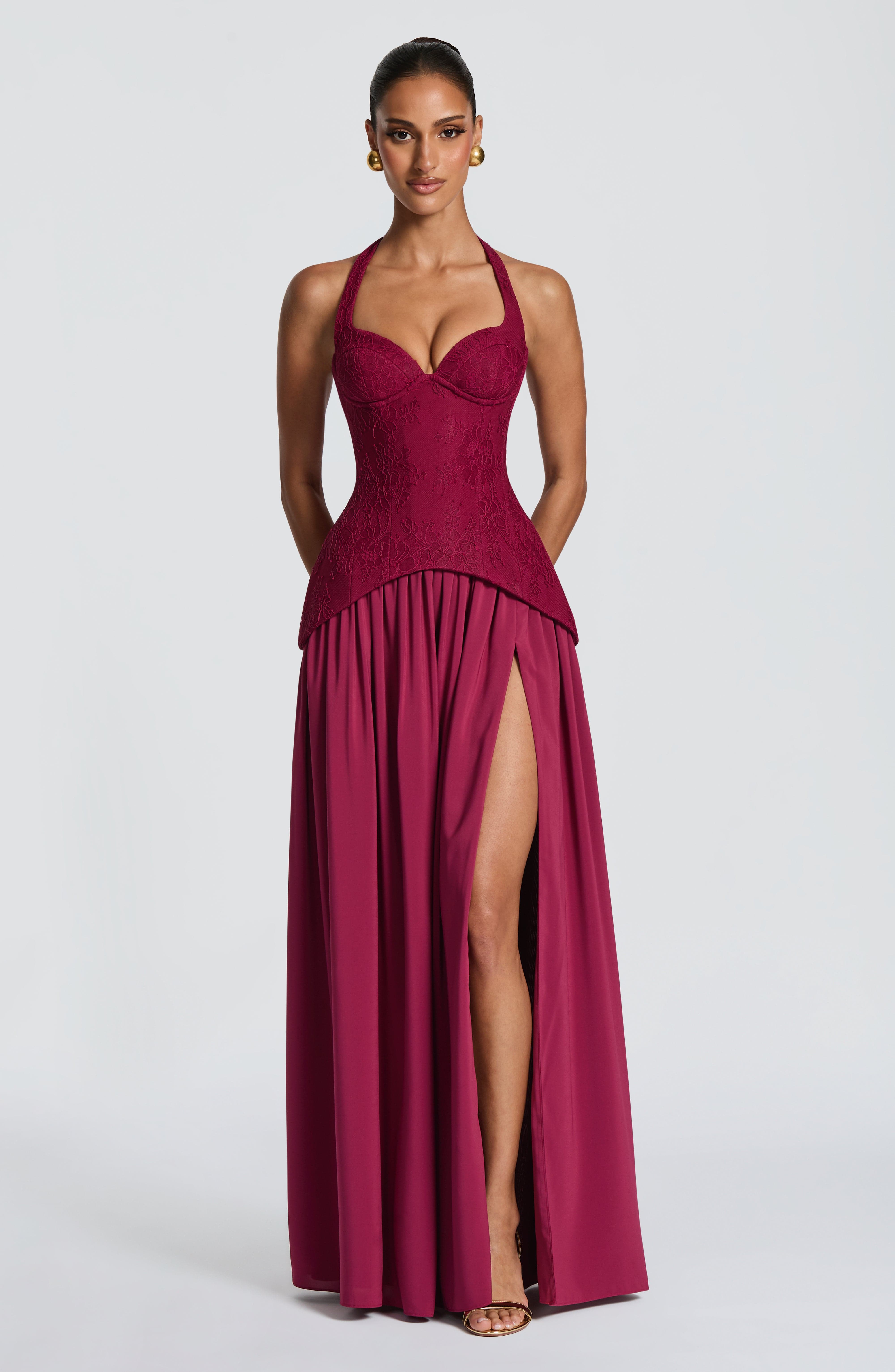 Maxi Dress Halter - Abito lungo da sera formale da