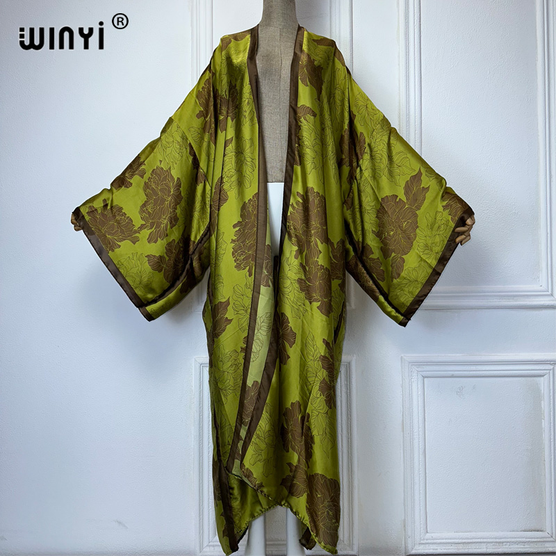 Cover Up Kaftan - WINYI Africa boho stampa Kimono abiti