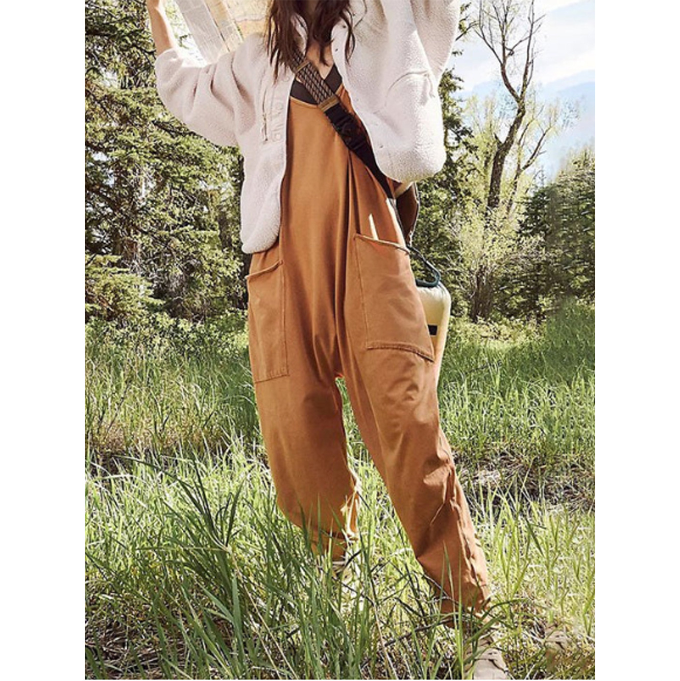 Jumpsuit Linen Relaxed - Tuta estiva ampia e comoda, stile