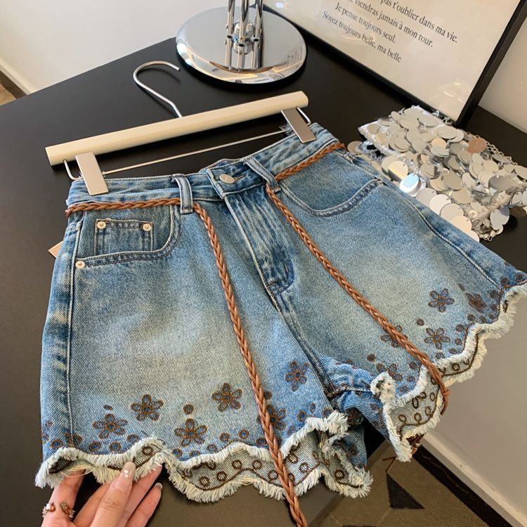 Shorts Denim Frayed - Shorts in Denim Vintage Traspiranti da