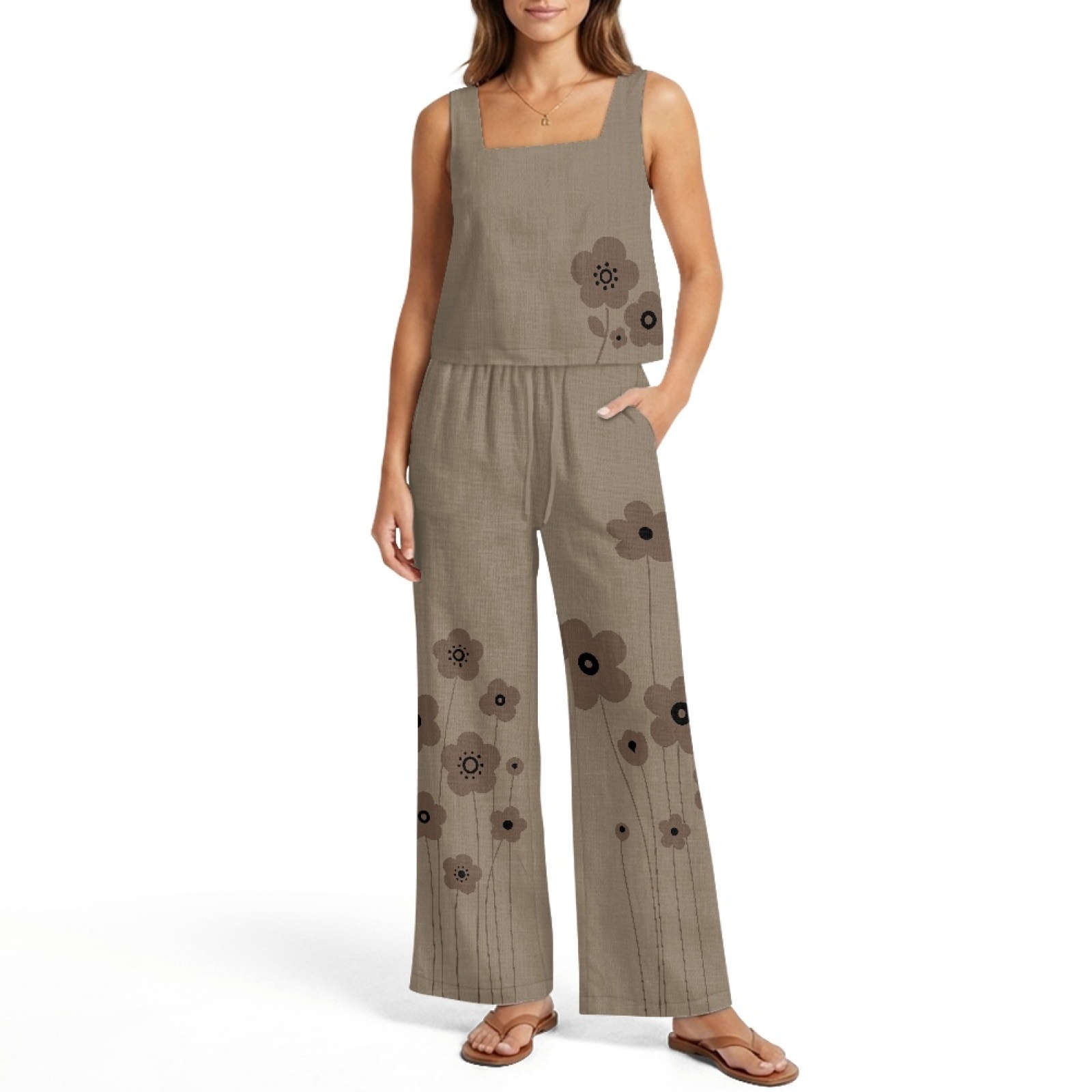 INSTANTARTS Set gilet in lino  - Linen Pant Wide recensione e prezzo