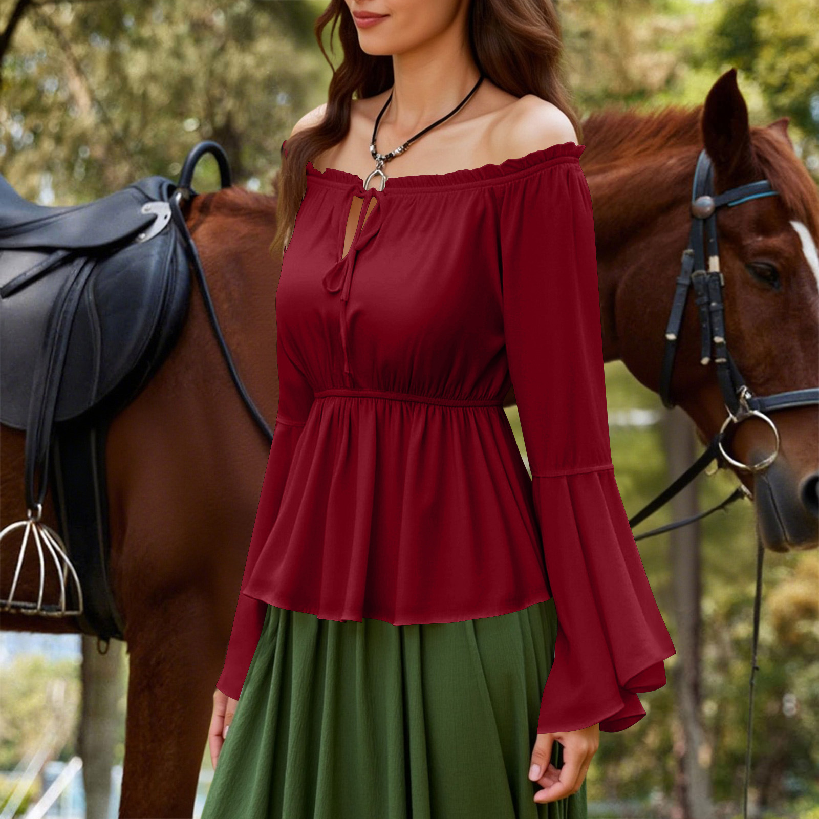 Camicetta da donna gotica rina - Blouse Off Shoulder recensione e prezzo