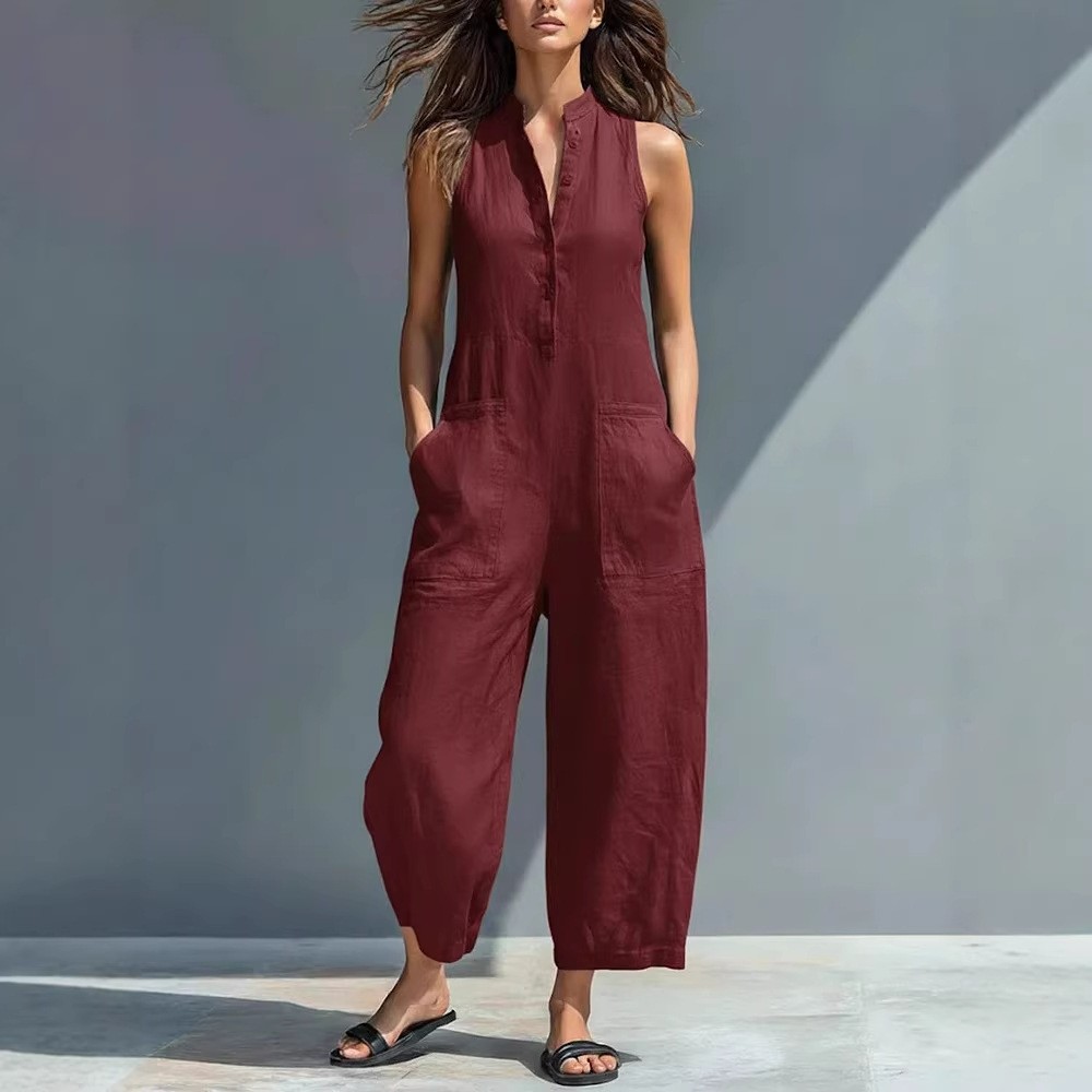Tuta da donna senza maniche co - Jumpsuit Linen Relaxed recensione e prezzo