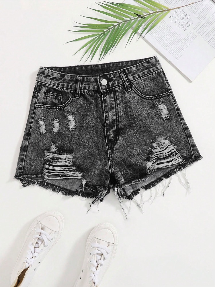 Nuovi Shorts in Denim Lavato V - Shorts Denim Frayed recensione e prezzo