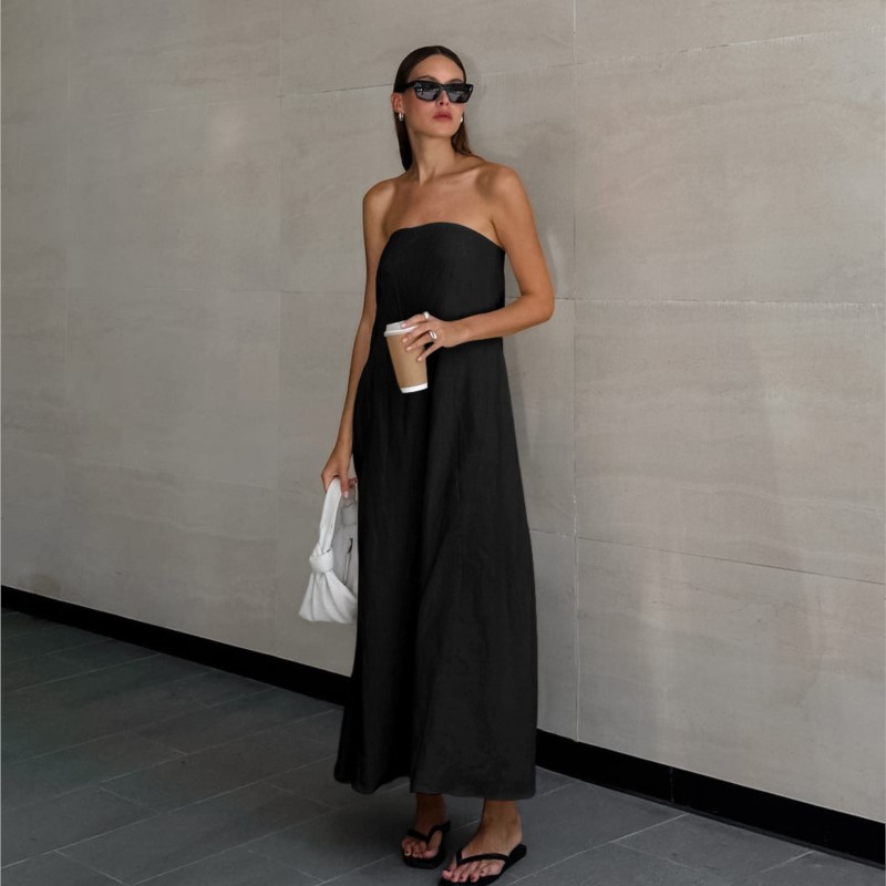 Moda elegante design semplice  - Linen Dress Wrap recensione e prezzo