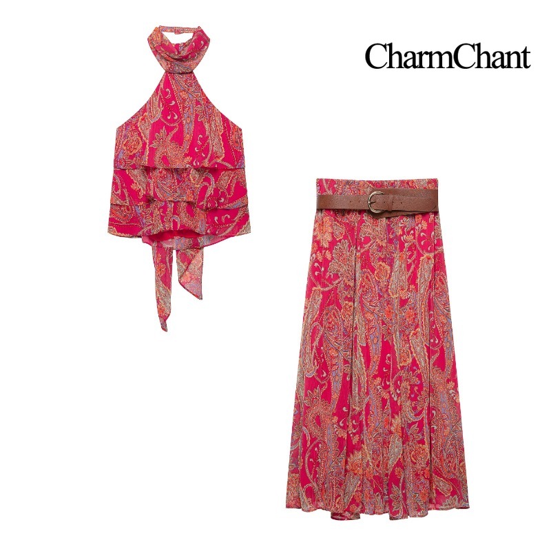 CHARMCHANT Set 2 Pezzi da Donn - Midi Skirt Floral recensione e prezzo