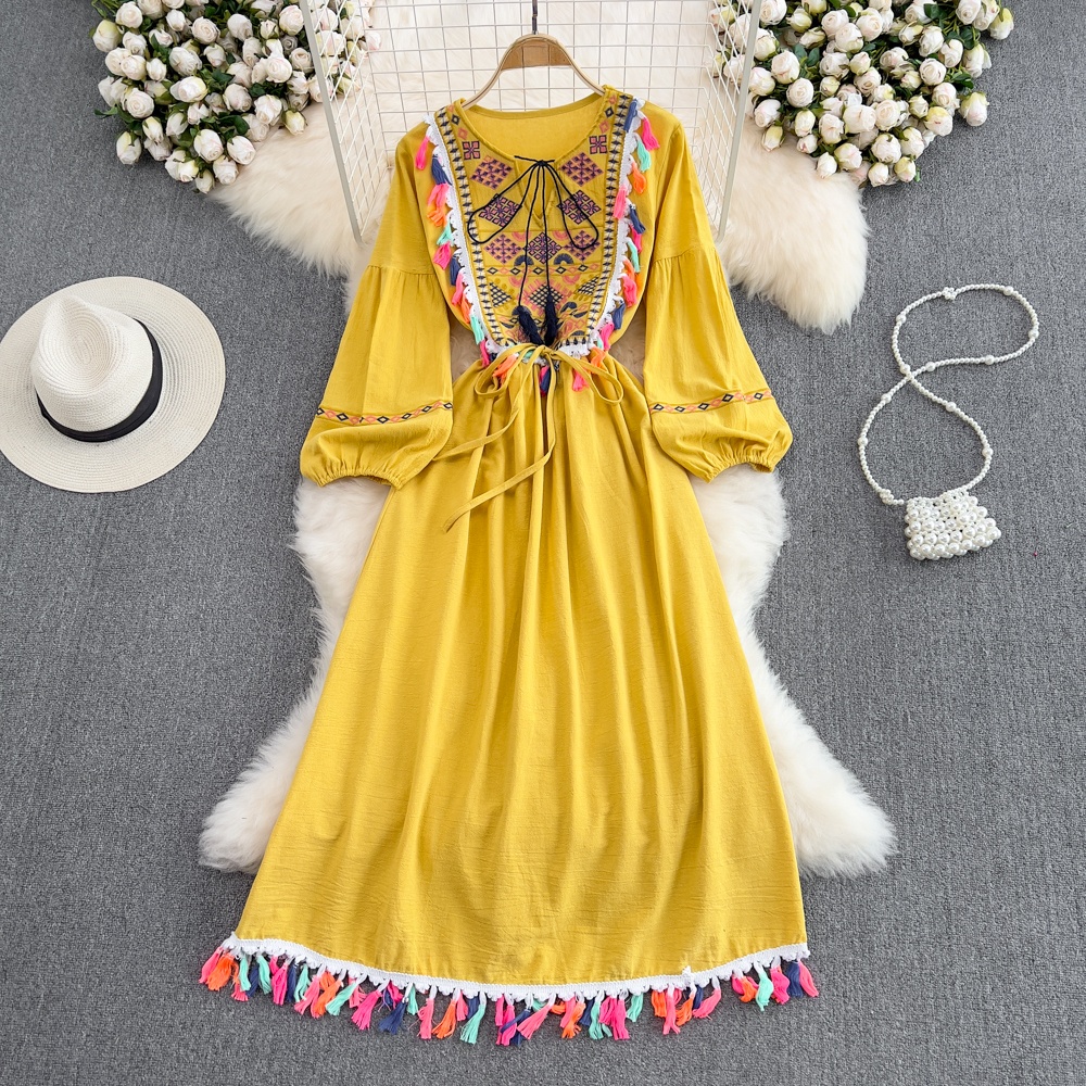 Elegante Abito Lungo Bohemien  - Linen Dress Wrap recensione e prezzo