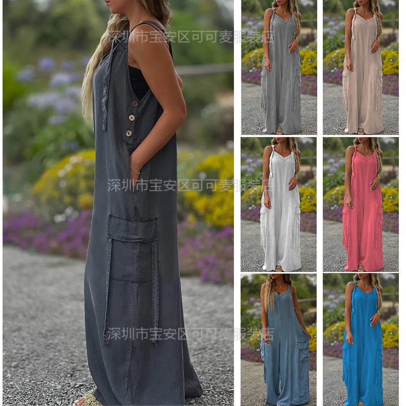 Tuta estiva ampia Tuta casual  - Jumpsuit Linen Relaxed recensione e prezzo