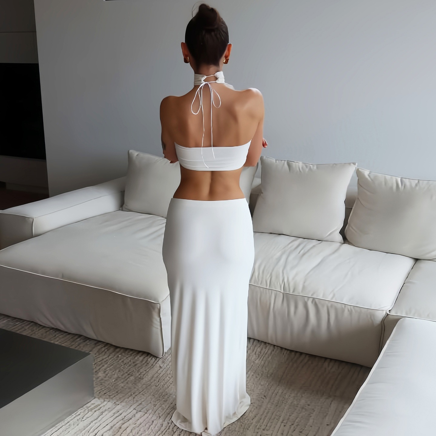 Completo da donna bianco sexy  - Maxi Dress Halter recensione e prezzo