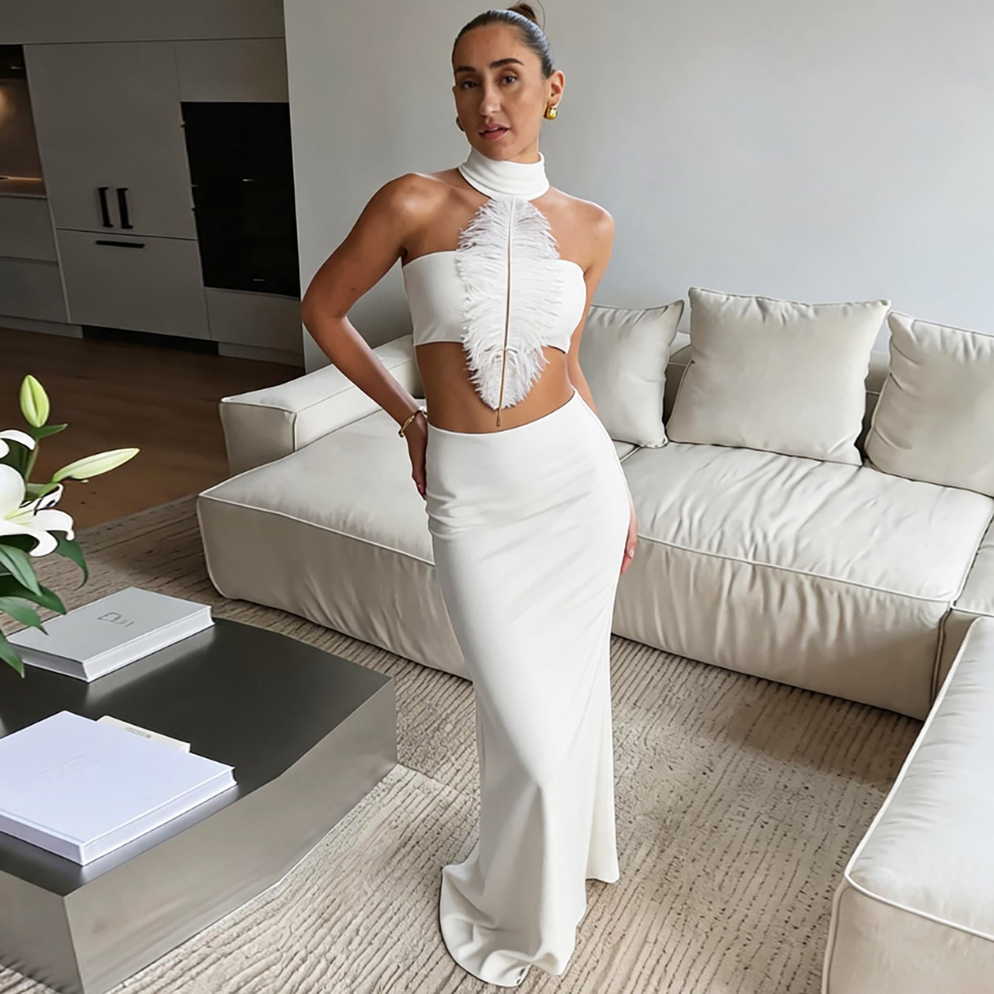 Completo da donna bianco sexy  - Maxi Dress Halter recensione e prezzo