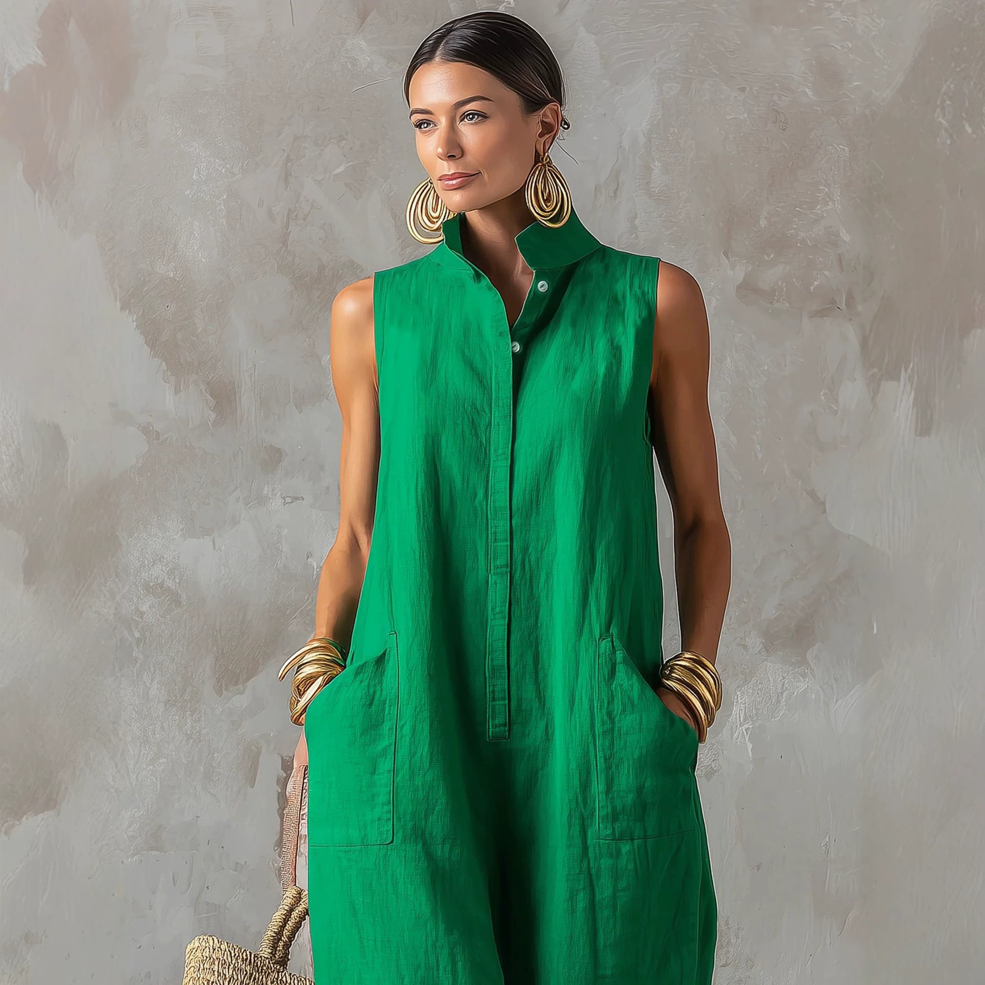 Tuta in misto lino senza manic - Jumpsuit Linen Relaxed recensione e prezzo