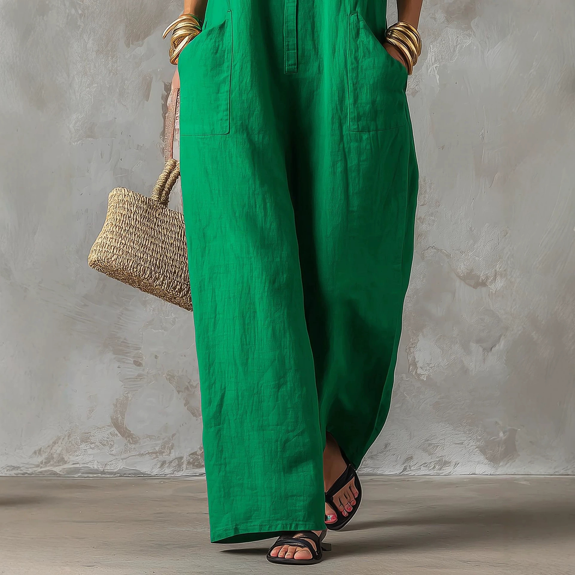 Tuta in misto lino senza manic - Jumpsuit Linen Relaxed recensione e prezzo