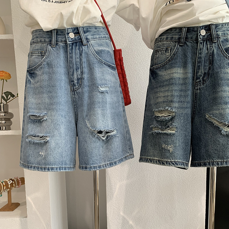 Pantaloncini in denim da donna - Shorts Denim Frayed recensione e prezzo