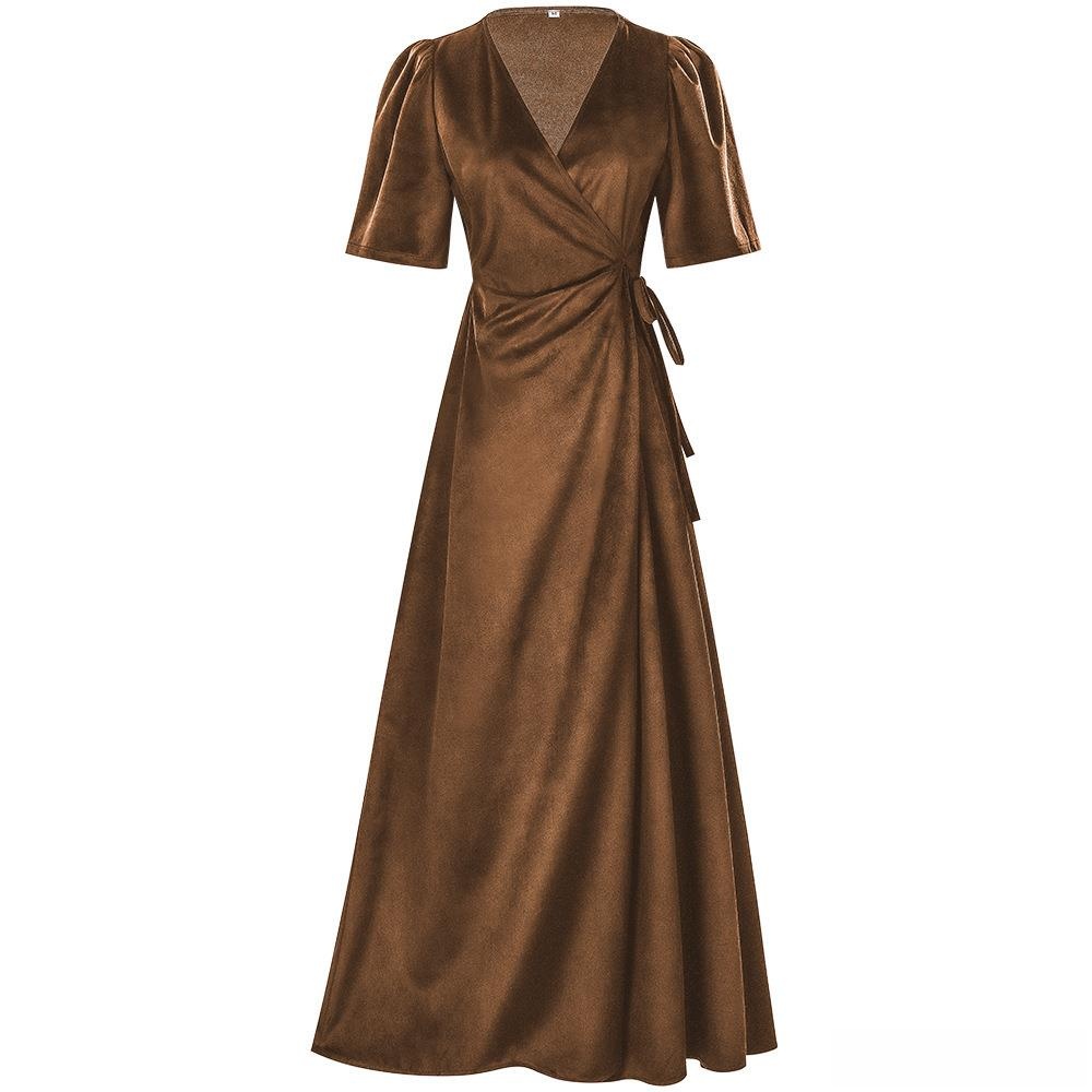 Abito lungo da donna in vellut - Linen Dress Wrap recensione e prezzo