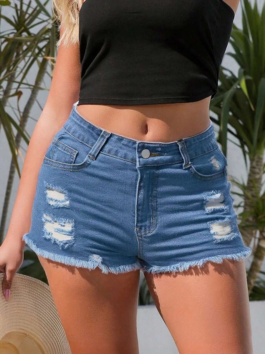 Shorts in Denim da Donna con T - Shorts Denim Frayed recensione e prezzo