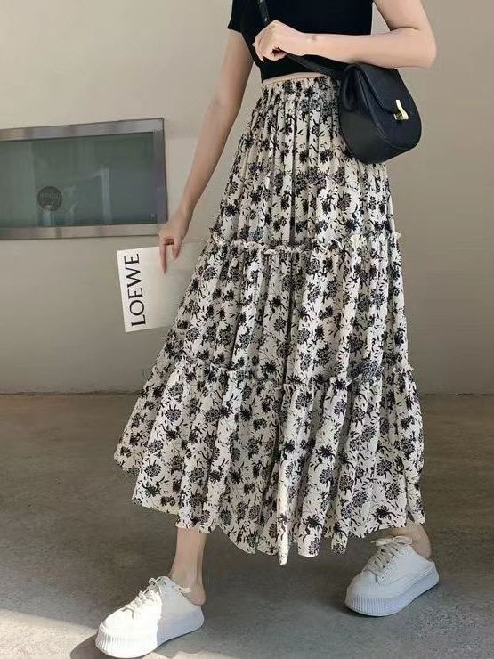 Gonna midi a trapezio con stam - Midi Skirt Floral recensione e prezzo