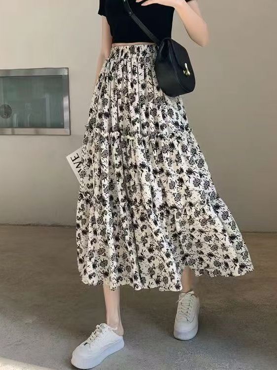 Gonna midi a trapezio con stam - Midi Skirt Floral recensione e prezzo